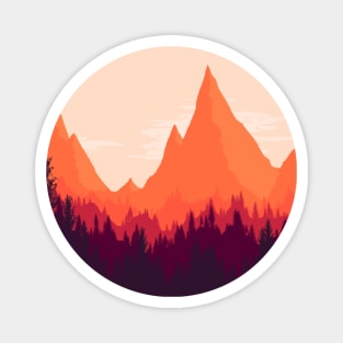 Warm Mountainous Sunset Magnet